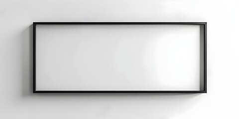 Obraz premium Matte Black Metal Frame on Clean White Background Contemporary Minimal Design Mockup