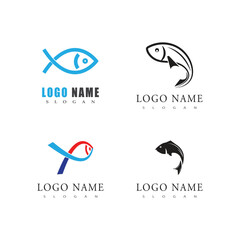 Fish logo vector template element symbol