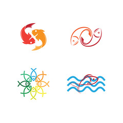 Naklejka premium Fish logo vector template element symbol