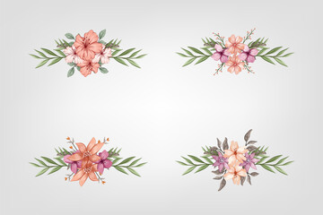 The Blooms  Greenery Floral Foliage Ornament Corner Text Separator adds elegant  framing text in invitations, cards