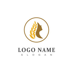 Obraz premium Agriculture wheat logo vector template and symbol