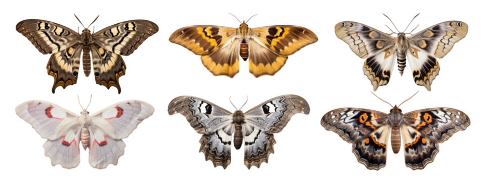 Butterfly animal insect moth set