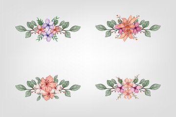 The Blooms  Greenery Floral Foliage Ornament Corner Text Separator adds elegant  framing text in invitations, cards