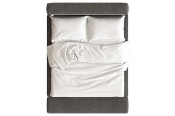 bed isolate on a transparent background, interior furniture, 3D illustration, cg render
