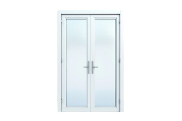 Contemporary Frosted Glass Entry Door Isolated on Transparent Background