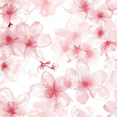 seamless pattern of cherry blossoms in soft shades of pink and white