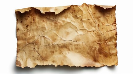 Fototapeta premium Aged paper isolated on a white background with clipping path