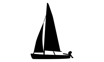 silhouette of sailboat vector illustration