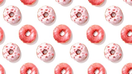 Fototapeta premium 白い背景に配置されたドーナツ