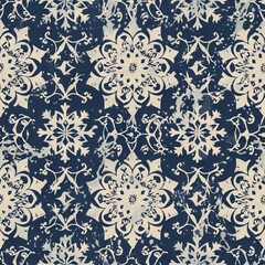 seamless pattern of snowflakes in intricate patterns