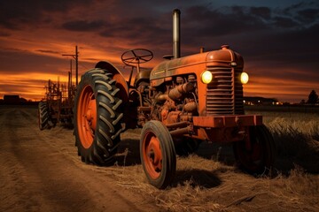 Fototapeta premium Vintage tractors - Generative AI