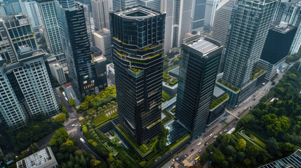 Obraz premium Modern Corporate Skyscraper with Modern Business Office Towers