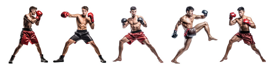 Fototapeta premium Boxing adult man set