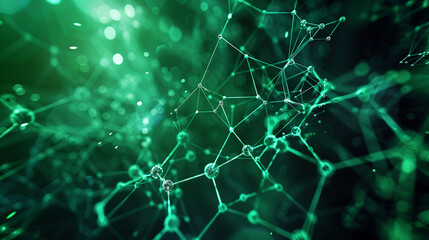 Emerald abstract structure showcasing scientific clarity, perfect for thematic posters,