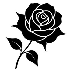 Rose flower silhouette vector illustration