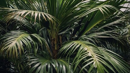 green leaves in exotic jungle landscape picture.