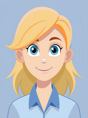 Obraz premium cute blonde girl cartoon vector illustration graphic design