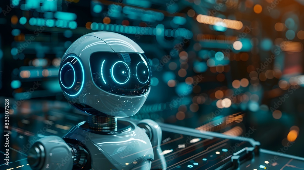 Poster powered customer service chatbot interacting with users through sleek and user friendly digital inte