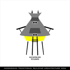 West Kalimantan Baluk Traditional House Icon, a series of architectural icons for Indonesian traditional houses
