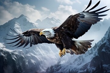 Fototapeta premium eagle in the sky, generative ai