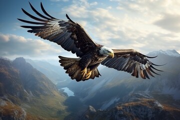 Obraz premium eagle in the sky, generative ai