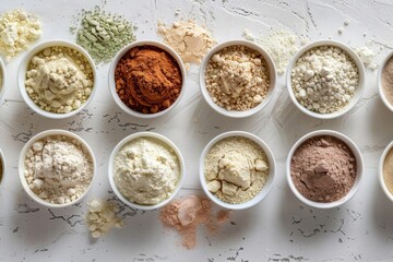 Available protein powders include whey, casein, and plant-based proteins. Designed for fitness enthusiasts and health-conscious consumers.