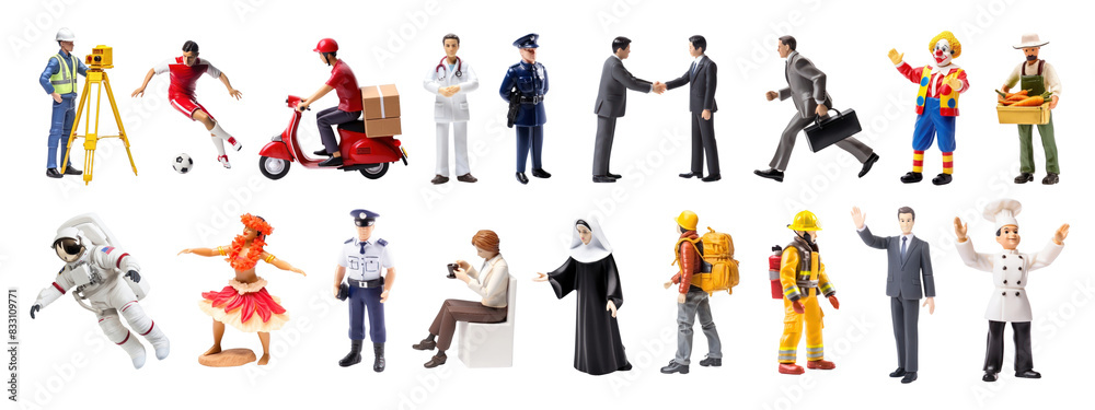 Wall mural miniature people set