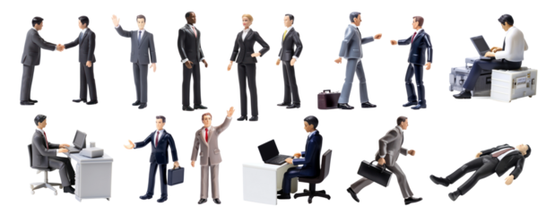 Miniature business man and woman set