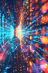 Fototapeta premium Big data, wireless information flow. Data porta