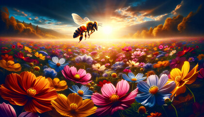 Sunset Symphony in the Meadow