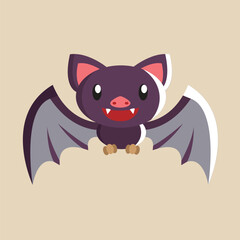 Bat vector with detailed illustration of light and shadow
