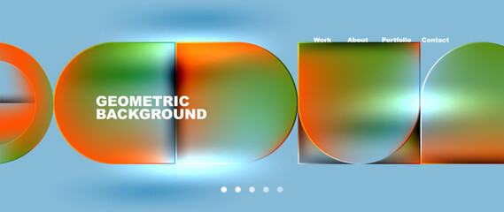 Bright colorful squares with round elements minimal geometric background. Vector Illustration For Wallpaper, Banner, Background, Card, Book Illustration, landing page