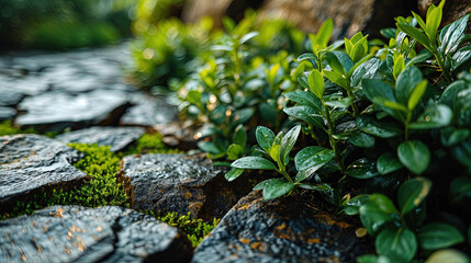 Obraz premium Contemporary Wild Green Grassy Landscape Bokeh Blur Background