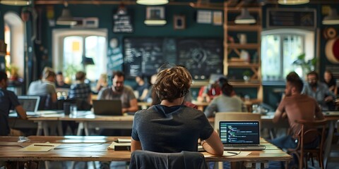 Coding Bootcamp Session with Participants in Interactive High Tech Learning Environment