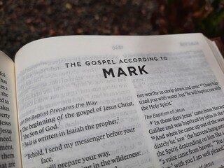 Fototapeta premium close up photo of a Bible page