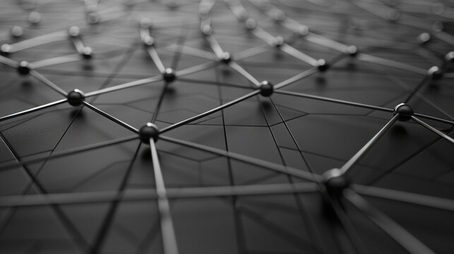 Sleek dark slate grey network lines traverse a minimalist logistics tech surface,