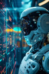 Automation business process innovation technology concept on virtual screen 