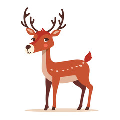 a christmas reindeer with a santa hat on its head.