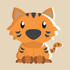 Tiger vector with detailed illustration of light and shadow