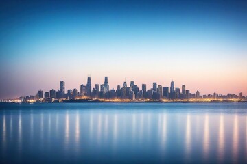 Fototapeta premium city skyline at sunset