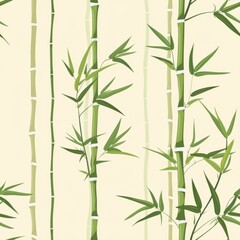 Obraz premium seamless pattern of bamboo stalks and delicate leaves