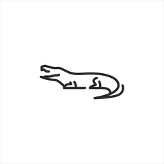 Crocodile icon. Simple crocodile icon ideal for web interfaces, educational materials, and social media. Vector illustration