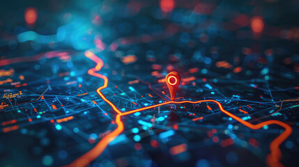  Digital Hand Sets Location Pins on Map for Route Planning