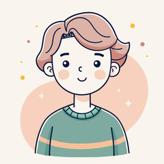 Minimalist person with a loving expression, crafted in an adorable doodle style, Generative AI