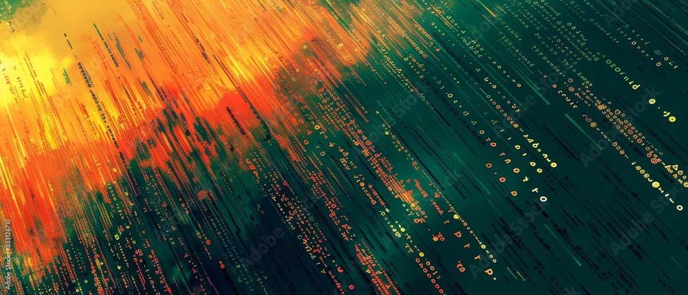 Wall mural abstract technology concept. computer code background
