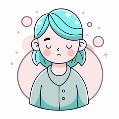 Minimalist person with a sleepy expression, crafted in an adorable doodle style, Generative AI