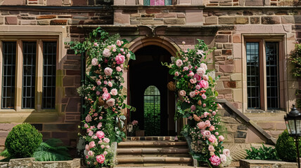 Wedding decoration with peonies, floral decor and event celebration, peony flowers and wedding ceremony in the garden, English country style