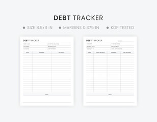 Debt Payment Tracker Printable, Money Planner Template, Monthly Budget Planner, Debt Snowball Tracker, Debt Payoff Log US Letter Size