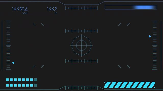Sci-Fi, 4K, Digital, Frame, FPS, Status, Meter, Black background, Material, Animation, Blue