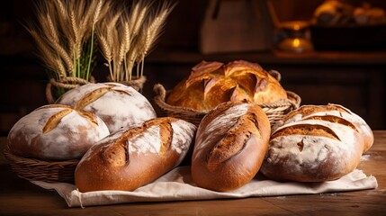 A selection of freshly baked bread,
